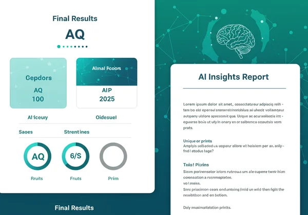 Online AQ test interface displaying a personalized AI report.