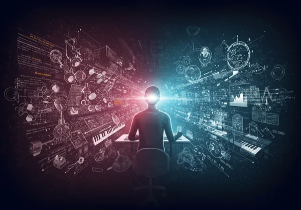Individual in deep hyperfocus on STEM or creative task