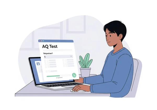 ผู้ใหญ่กำลังทำแบบทดสอบ Autism Spectrum Quotient ออนไลน์