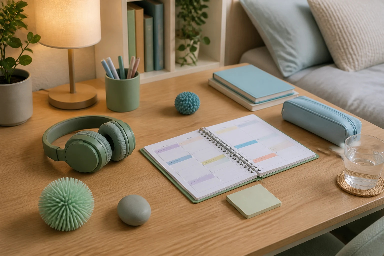 Teen sensory routine at desk